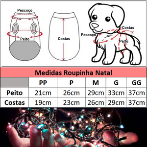 Roupinha de Natal - Santa Pet